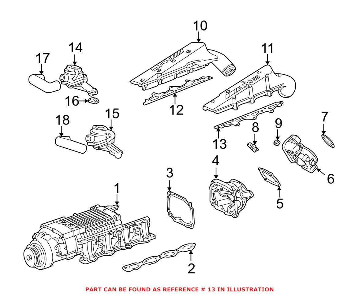 Mercedes Supercharger Gasket - Passenger Side 1130980180